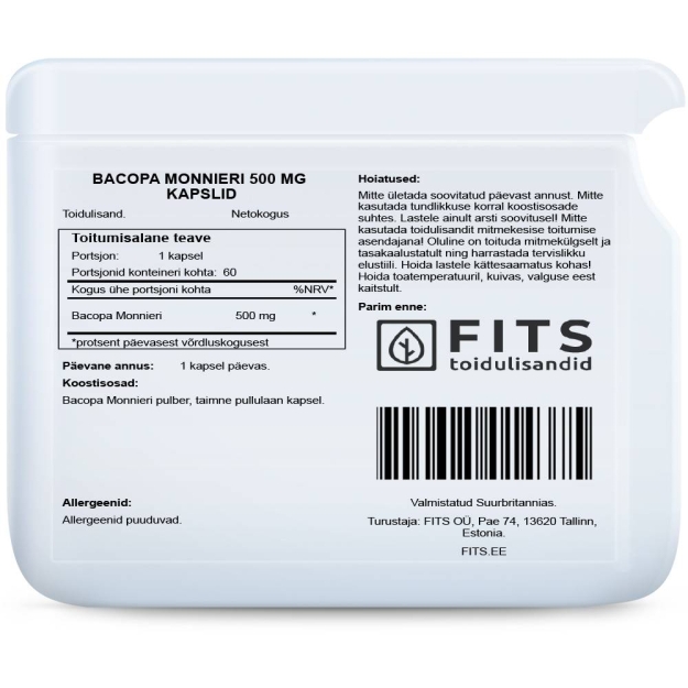 FITS Bacopa Monnieri 500mg capsules picture FITS Bacopa Monnieri 500mg capsules photo