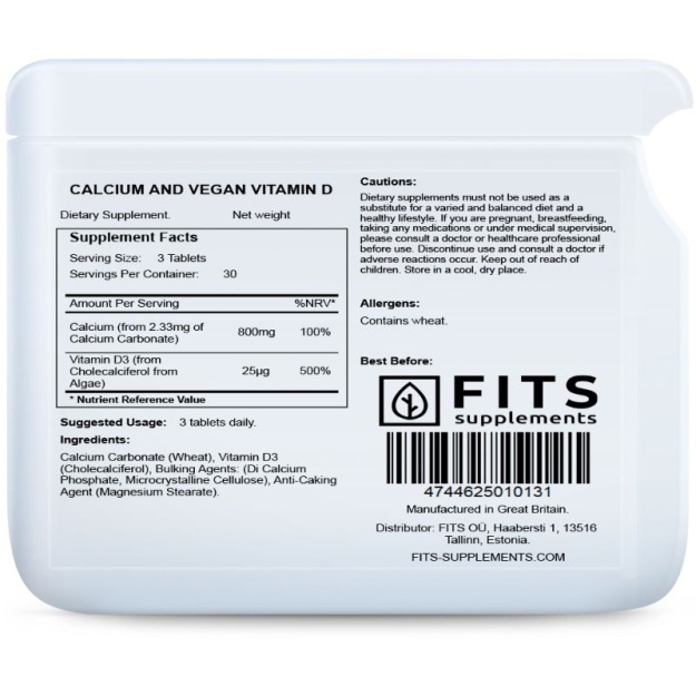 FITS Kalcis + Vegan Vitaminas D tabletės paveikslėlį FITS Kalcis + Vegan Vitaminas D tabletės nuotrauka