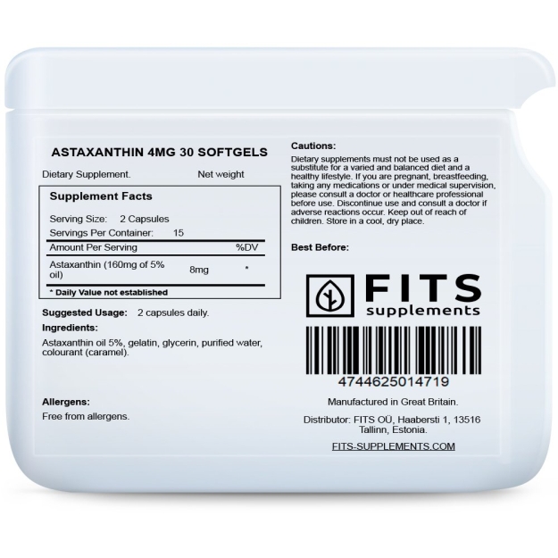 FITS Astaxanthin 4mg softgels N30 bilde FITS Astaxanthin 4mg softgels N30 fotogrāfija