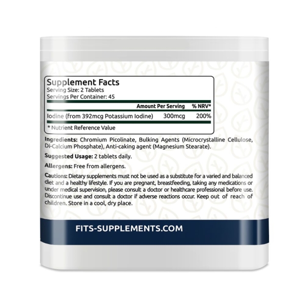 FITS Iodine 150mcg 90 tabletes bilde FITS Iodine 150mcg 90 tabletes fotogrāfija