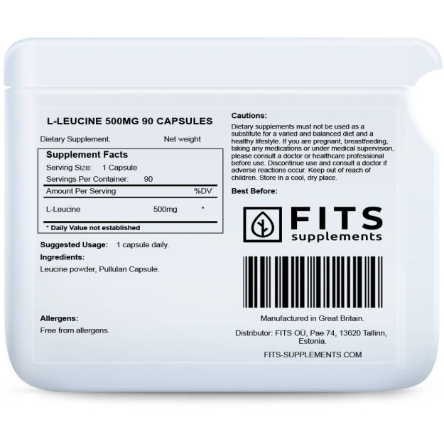 FITS L-Leucinas 500 mg kapsulės N90 paveikslėlį FITS L-Leucinas 500 mg kapsulės N90 nuotrauka