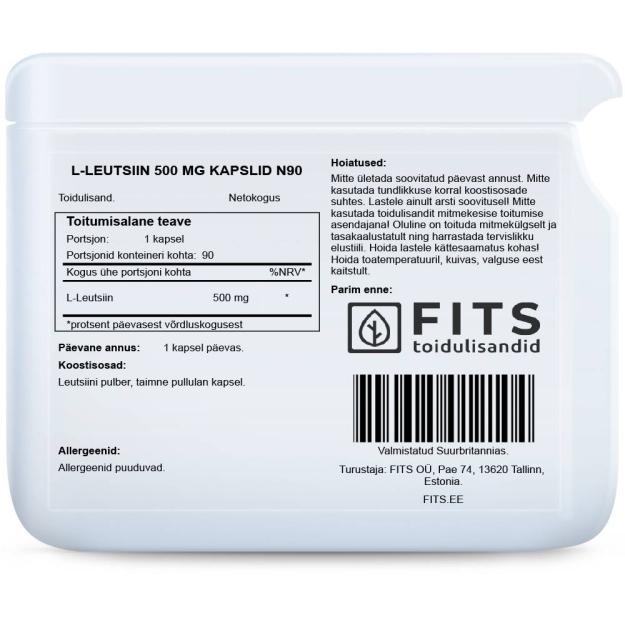 FITS L-Leucinas 500 mg kapsulės N90 paveikslėlį FITS L-Leucinas 500 mg kapsulės N90 nuotrauka