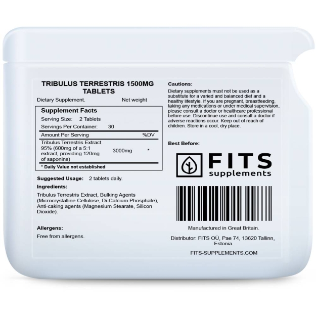 Tribulus Terrestris 1500mg 60 tablettia Tribulus Terrestris 1500mg 60 tablettia