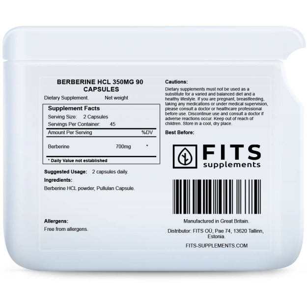 FITS Berberiin HCL 350 mg 90 kapslit pilt FITS Berberiin HCL 350 mg 90 kapslit foto