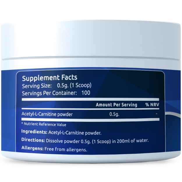 FITS Acetyl-L-Carnitine 50g milteliai FITS Acetyl-L-Carnitine 50g milteliai
