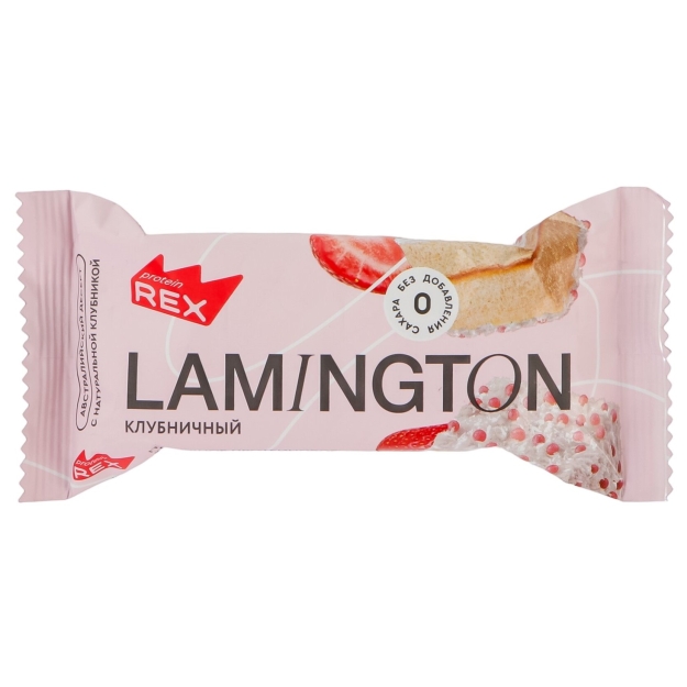 Protein Rex Lamington su braškėmis 50 g Protein Rex Lamington su braškėmis 50 g