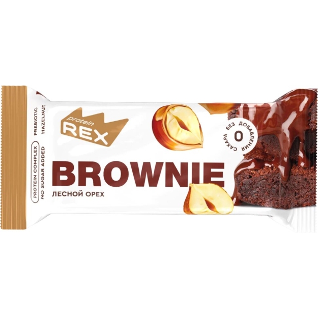 Protein Rex Protein cake 50 g - Brownie with hazelnut Protein Rex Protein cake 50 g - Brownie with hazelnut