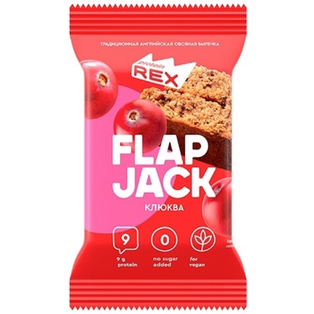Protein Rex Protein oatmeal cookie -Flap Jack- cranberry (VEGAN) 60 g picture Protein Rex Protein oatmeal cookie -Flap Jack- cranberry (VEGAN) 60 g photo
