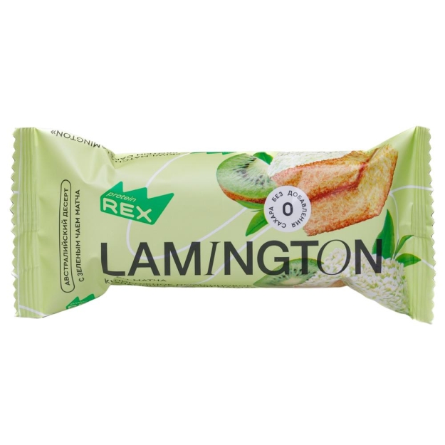 Protein Rex Lamington kiivi ja matchaga 50 g pilt Protein Rex Lamington kiivi ja matchaga 50 g foto