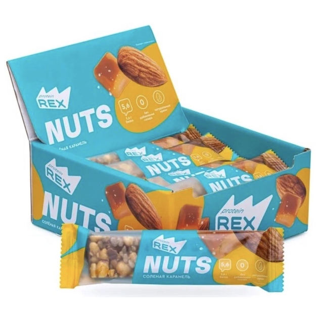 Baltymų batonėlis NUTS 40 g - sūdyta karamelė x 12