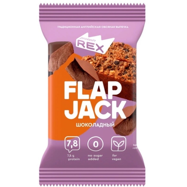 Печенье овсяное протеиновое -Flap Jack- шоколад (VEGAN) 60 г