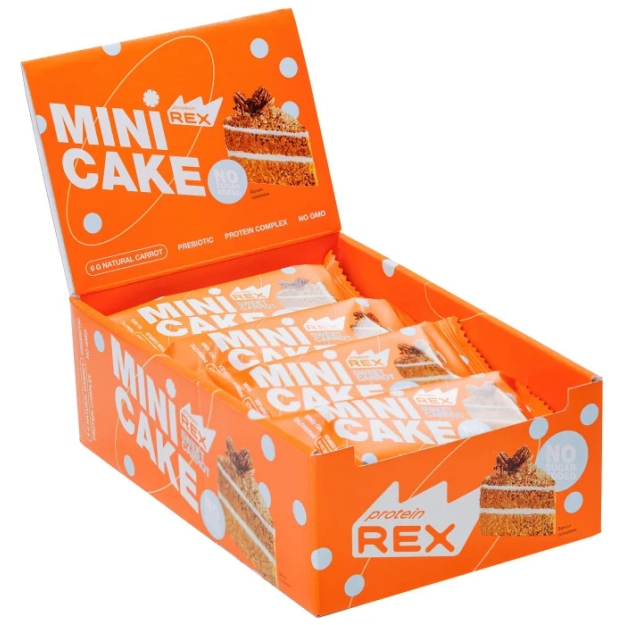 Protein Rex Протеиновое мини-пирожное 40 г - Морковный пирог x 8 Protein Rex Протеиновое мини-пирожное 40 г - Морковный пирог x 8
