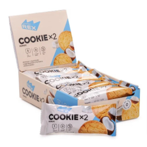 Protein Rex Olbaltumvielu cepumi "Coconut" (bez lipekļa) 50g x 12 Protein Rex Olbaltumvielu cepumi "Coconut" (bez lipekļa) 50g x 12