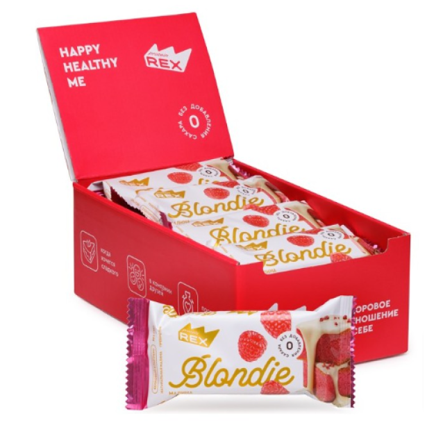 Olbaltumvielu kūka 50 g - blondīne ar avenēm x 12