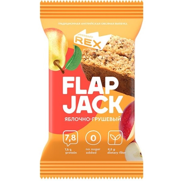 Protein Rex Protein oatmeal cookie -Flap Jack- Apple-pear 60 g bilde Protein Rex Protein oatmeal cookie -Flap Jack- Apple-pear 60 g fotogrāfija