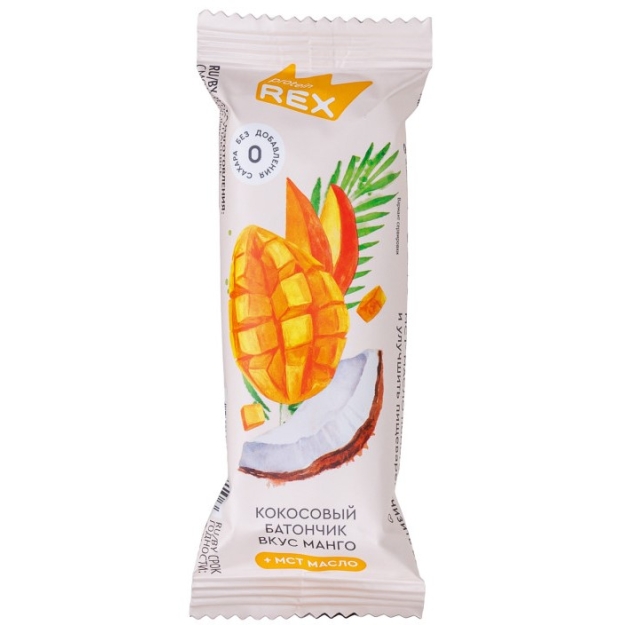 Protein Rex Kokosų batonėlis su MCT aliejumi 40 g - Mango Protein Rex Kokosų batonėlis su MCT aliejumi 40 g - Mango