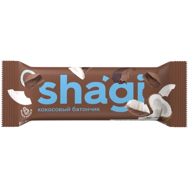 Protein Rex Кокосовый батончик Shagi 40 г - Шоколад Protein Rex Кокосовый батончик Shagi 40 г - Шоколад