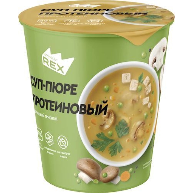 Protein Rex Protein Puree Soup 25 g - Pea soup with mushrooms Protein Rex Protein Puree Soup 25 g - Pea soup with mushrooms