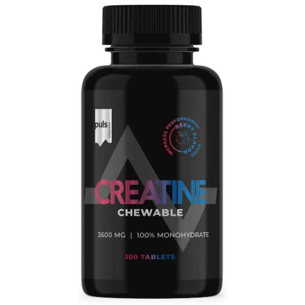 Puls Nutrition Creatine Chewable 100 kramtomųjų tablečių Puls Nutrition Creatine Chewable 100 kramtomųjų tablečių