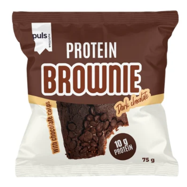 Puls Nutrition Olbaltumvielu braunijs 75 g - tumšā šokolāde Puls Nutrition Olbaltumvielu braunijs 75 g - tumšā šokolāde
