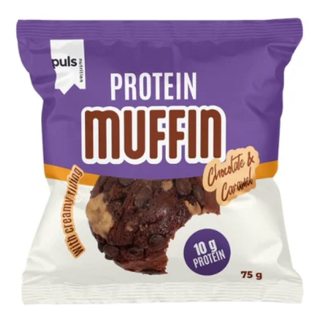 Puls Nutrition Baltymų mafinas 75 g - karamelė ir šokoladas Puls Nutrition Baltymų mafinas 75 g - karamelė ir šokoladas