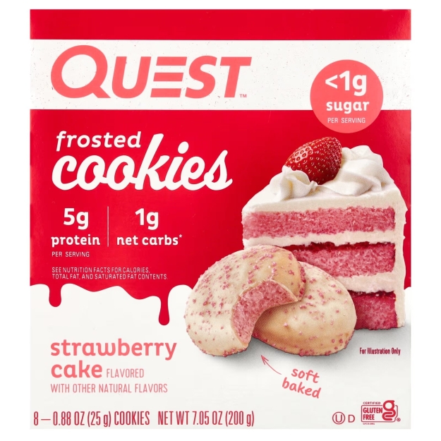 Quest Nutrition Protein Frosted Cookies 25 g - Strawberry Cake x 8 Quest Nutrition Protein Frosted Cookies 25 g - Strawberry Cake x 8