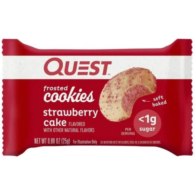 Quest Nutrition Protein Frosted Cookies 25 g - Zemeņu kūka Quest Nutrition Protein Frosted Cookies 25 g - Zemeņu kūka