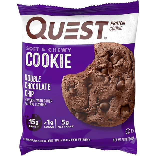 Quest Nutrition Olbaltumvielu cepumi 59 g - dubultā šokolāde Quest Nutrition Olbaltumvielu cepumi 59 g - dubultā šokolāde