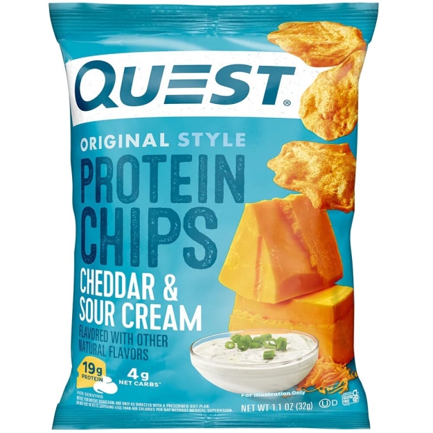 Quest Nutrition Baltymų traškučiai 32 g - chedder su grietine Quest Nutrition Baltymų traškučiai 32 g - chedder su grietine