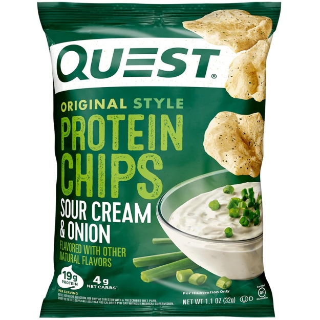Quest Nutrition Baltymų traškučiai 32 g - Grietinė su svogūnais Quest Nutrition Baltymų traškučiai 32 g - Grietinė su svogūnais