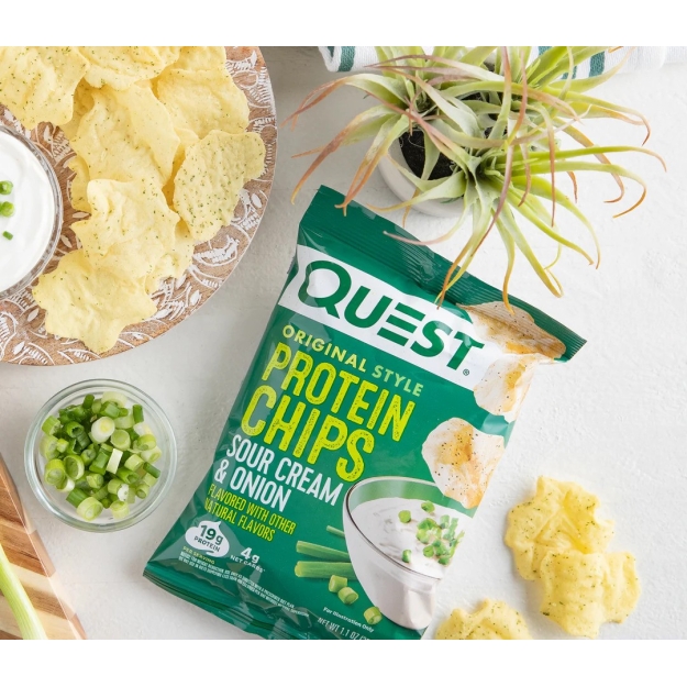 Quest Nutrition Baltymų traškučiai 32 g - Grietinė su svogūnais Quest Nutrition Baltymų traškučiai 32 g - Grietinė su svogūnais