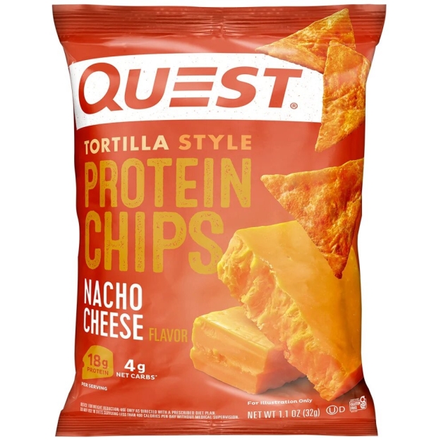 Quest Nutrition Olbaltumvielu Tortilla čipsi 32 g - Nacho siers Quest Nutrition Olbaltumvielu Tortilla čipsi 32 g - Nacho siers