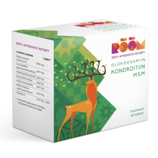 Rõõm Glucosamine, chondroitin, MSM 60 tablets Rõõm Glucosamine, chondroitin, MSM 60 tablets