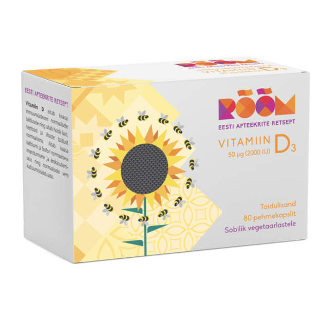 Rõõm Vitamin D3 2000 IU 80 softgels