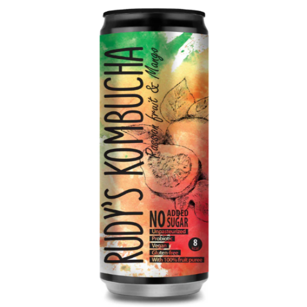Rudy'S Kombucha Kombucha Mango & Pasifloras augļi Bez pievienota cukura 330 ml Rudy'S Kombucha Kombucha Mango & Pasifloras augļi Bez pievienota cukura 330 ml