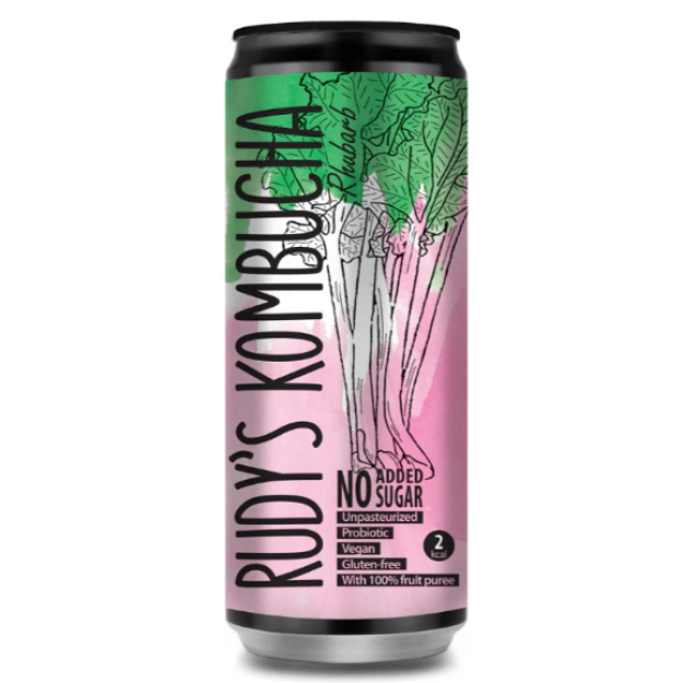 Rudy'S Kombucha Rabarberu Kombucha Bez pievienota cukura 330 ml Rudy'S Kombucha Rabarberu Kombucha Bez pievienota cukura 330 ml