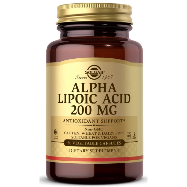 Solgar Alfa lipoinė rūgštis 200 mg 50 kapsulių Solgar Alfa lipoinė rūgštis 200 mg 50 kapsulių