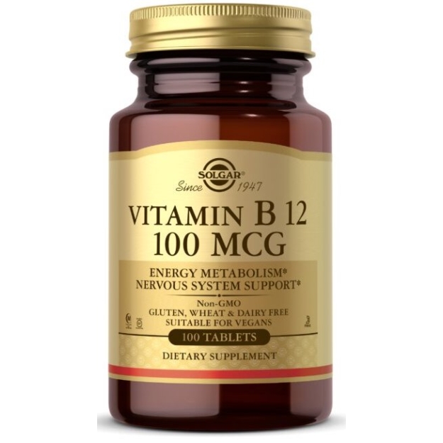Solgar Vitaminas B12 100 mcg 100 tablečių Solgar Vitaminas B12 100 mcg 100 tablečių