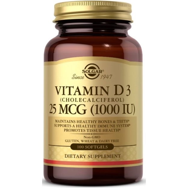 Vitaminas D3 1000 IU 100 kapsulių