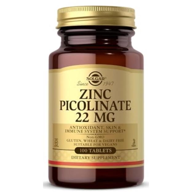 Solgar Cinka pikolināts 22 mg 100 tabletes Solgar Cinka pikolināts 22 mg 100 tabletes