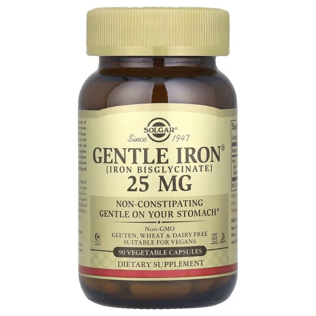 Solgar Tausojanti geležis 25 mg 90 kapsulių
