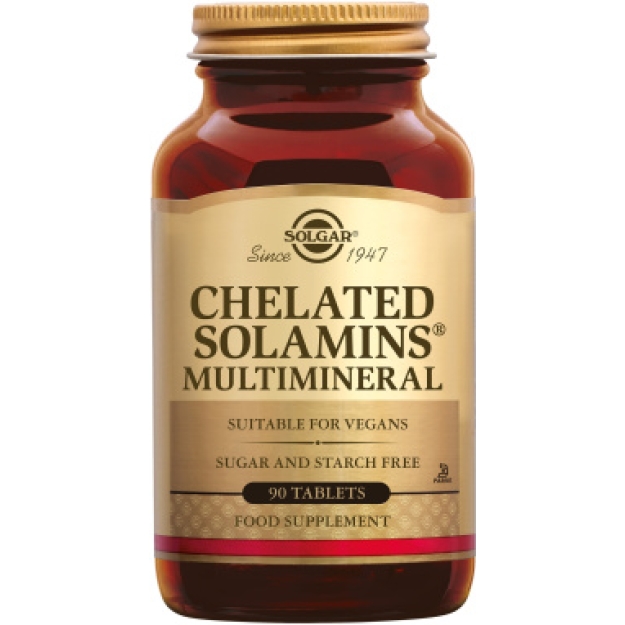 Solgar Chelated Solamins Multimineral 90 tablečių Solgar Chelated Solamins Multimineral 90 tablečių