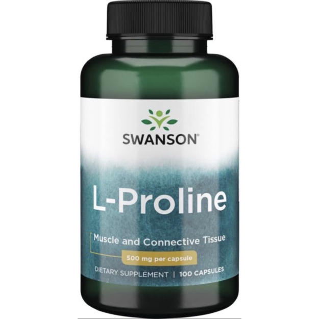 Swanson L-Proline 500 mg 100 kapsulių paveikslėlį Swanson L-Proline 500 mg 100 kapsulių nuotrauka