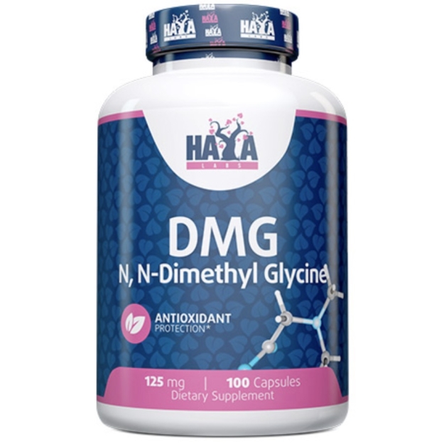 Haya Labs DMG 125 mg 100 kapsulas bilde Haya Labs DMG 125 mg 100 kapsulas fotogrāfija
