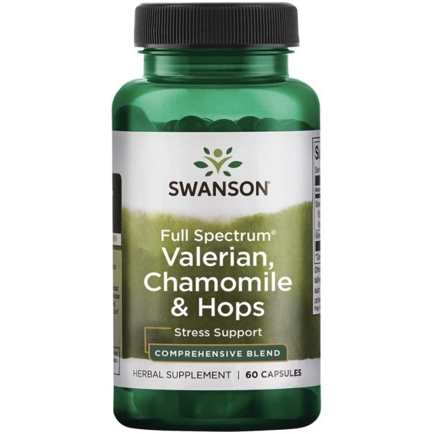 Swanson Full Spectrum Valerian, Chamomile & Hops 60 capsules picture Swanson Full Spectrum Valerian, Chamomile & Hops 60 capsules photo