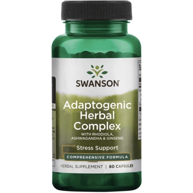 Adaptogeenne Taimne Kompleks Rhodiola, Ashwagandha ja ženšenniga 60 kapslit