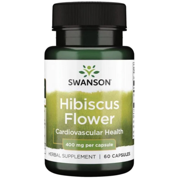 Swanson Hibiska zieds 400 mg 60 vegānu kapsulas fotogrāfija