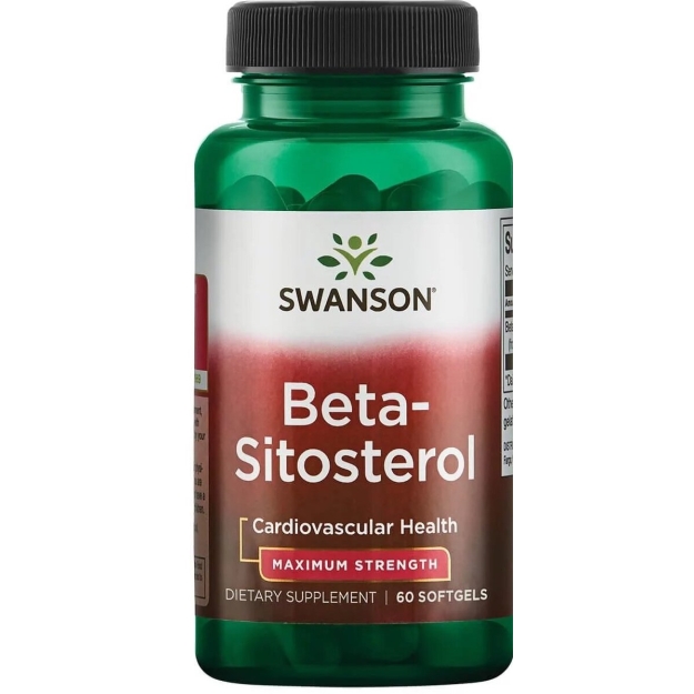 Swanson Beta-sitosterīns Maximum Strength 60 kapsulas bilde Swanson Beta-sitosterīns Maximum Strength 60 kapsulas fotogrāfija