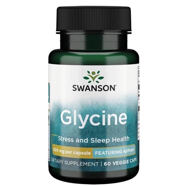 Swanson Glütsiin 500 mg 60 vegan kapslit pilt Swanson Glütsiin 500 mg 60 vegan kapslit foto