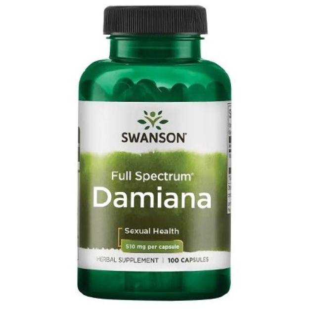 Swanson Damiana lapas 510 mg 100 kapsulas bilde Swanson Damiana lapas 510 mg 100 kapsulas fotogrāfija